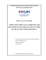 Phân tích chiến lược Marketing Mix đối với đồ gỗ đồ mỹ nghệ tại công ty TNHH kỹ thuật công nghệ Vĩnh Tiến / Bùi Kim Yến Vy, Người hướng dẫn Lê Thành Trung