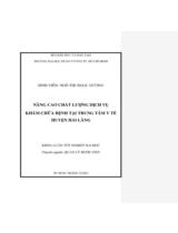 Nâng cao chất lượng dịch vụ khám chữa bệnh tại Trung tâm Y tế Huyện Hải Lăng / Ngô Thị Ngọc Hương; Người hướng dẫn Trương Hoàng Hải Đăng