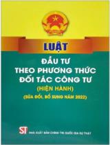 Luật đầu tư theo phương thức đối tác công tư (hiện hành) (sửa đổi, bổ sung năm 2022)